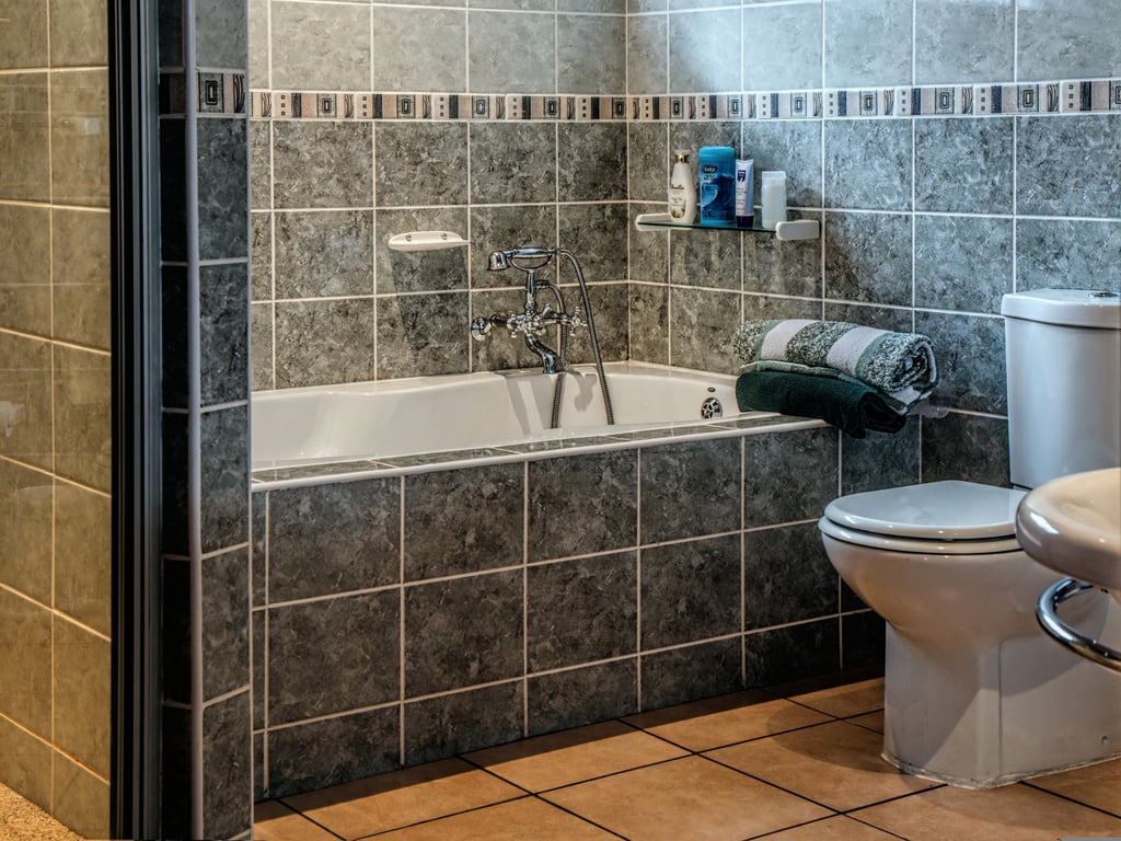 curbless tiled shower